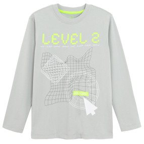 Тениска с дълъг ръкав, цвят: Сив