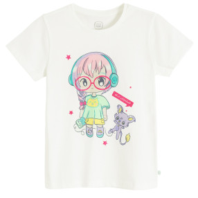 Тениска с къс ръкав, цвят: Бял