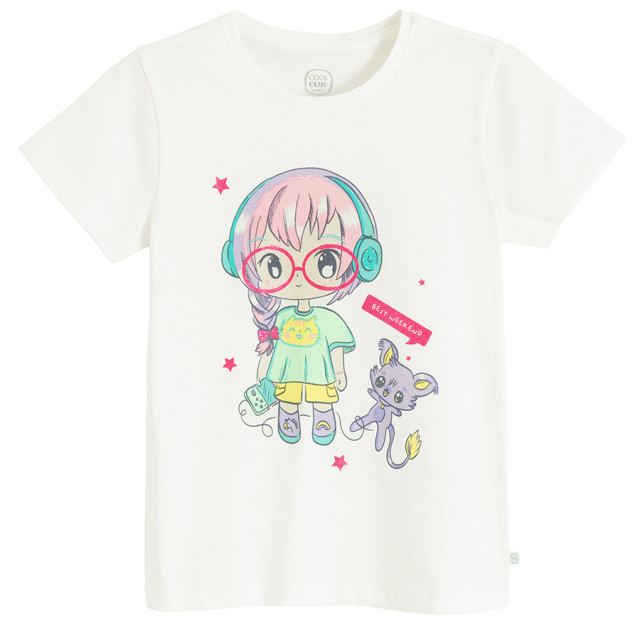 Тениска с къс ръкав, цвят: Бял