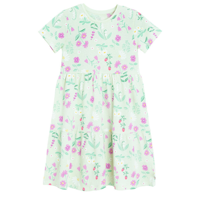 Рокля с къс ръкав, цвят: Зелен