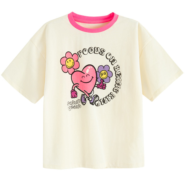 Тениска с къс ръкав SMILEY, цвят: Кремав