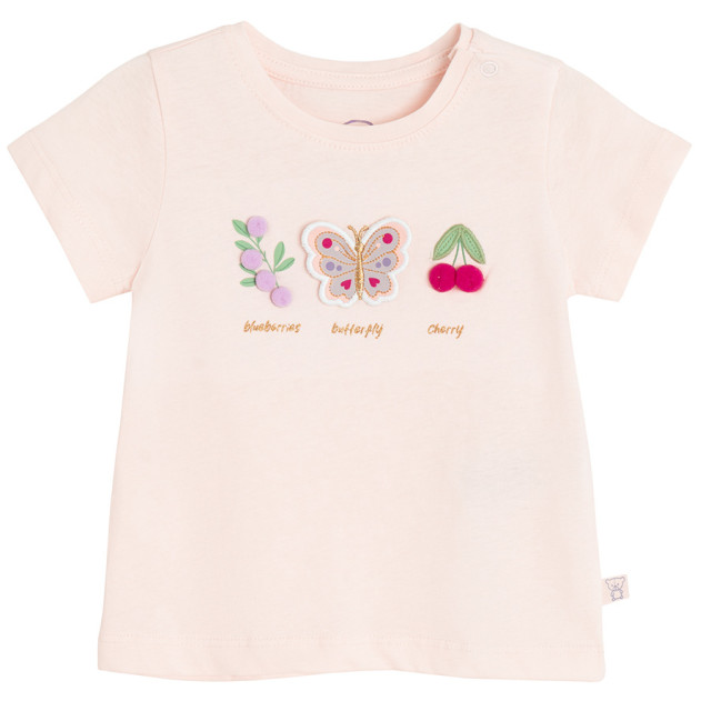 Тениска с къс ръкав, цвят: Светло розов