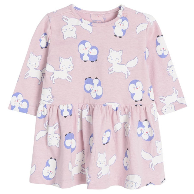 Рокля с дълъг ръкав, цвят: Светло виолетов