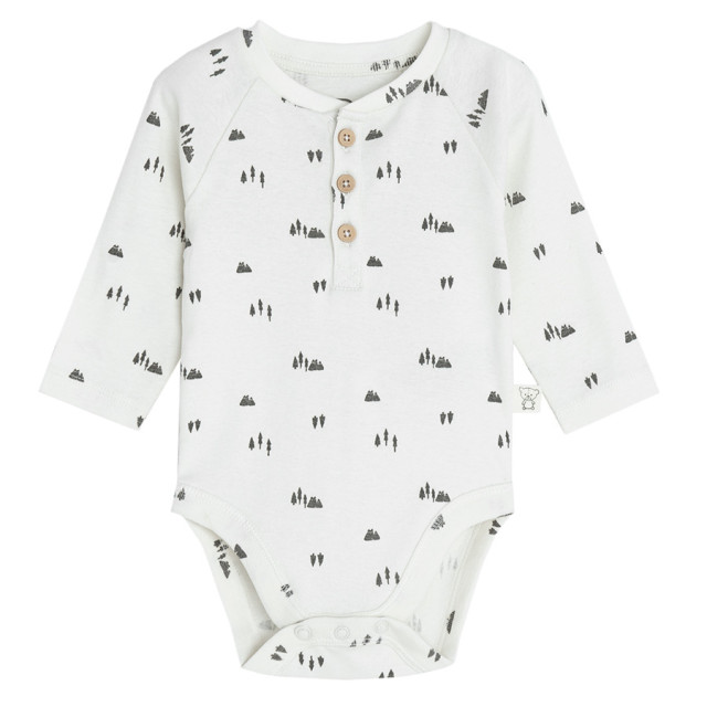 Боди с дълъг ръкав, цвят: Кремав