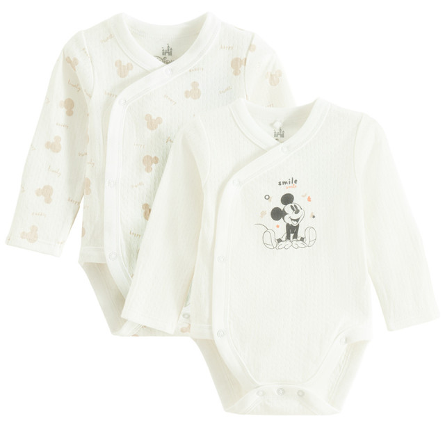 Боди с дълъг ръкав 2бр. MICKEY & FRIENDS, цвят: Кремав