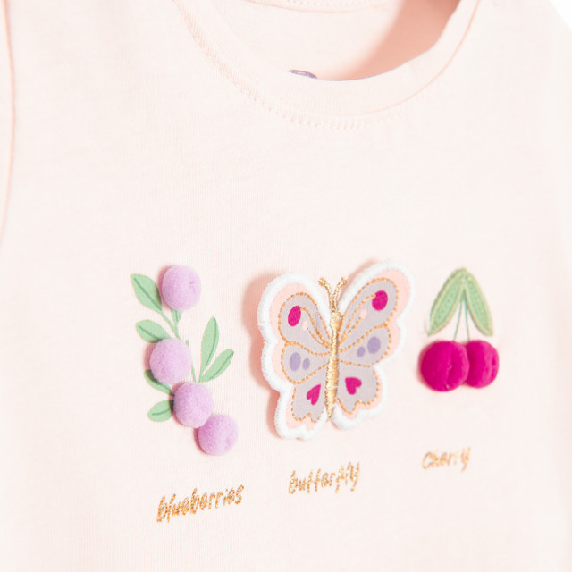 Тениска с къс ръкав, цвят: Светло розов