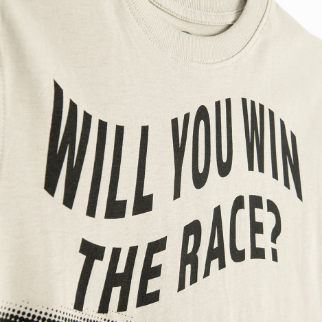 Тениска с къс ръкав, цвят: Бежов