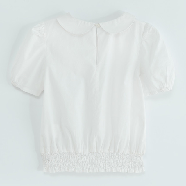 Блуза с къс ръкав, цвят: Бял