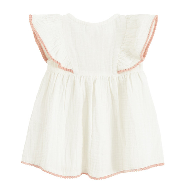 Рокля с къс ръкав, цвят: Кремав