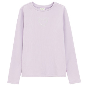Тениска с дълъг ръкав, цвят: Виолетов