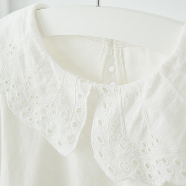 Блуза с дълъг ръкав, цвят: Бял