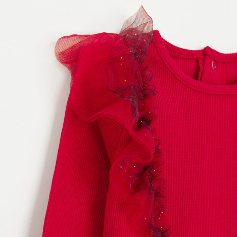 Блуза с дълъг ръкав, цвят: Червен