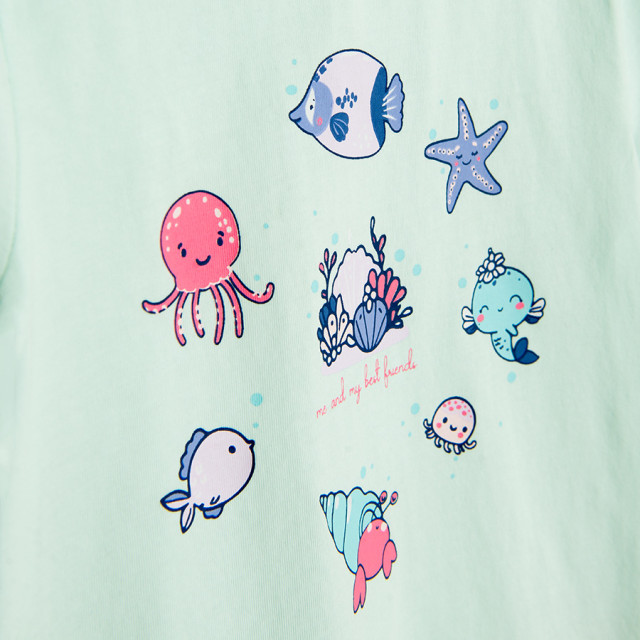 Тениска с къс ръкав, цвят: Тюркоазен