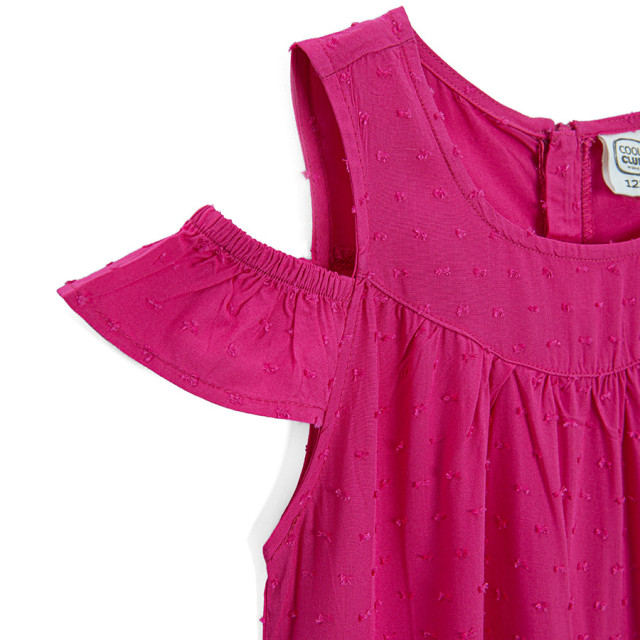 Рокля с къс ръкав, цвят: Магента