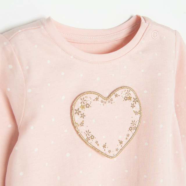 Тениска с дълъг ръкав, цвят: Светло розов