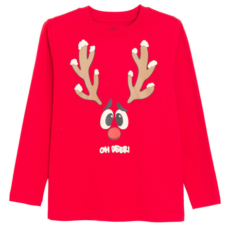 Тениска с дълъг ръкав, цвят: Червен