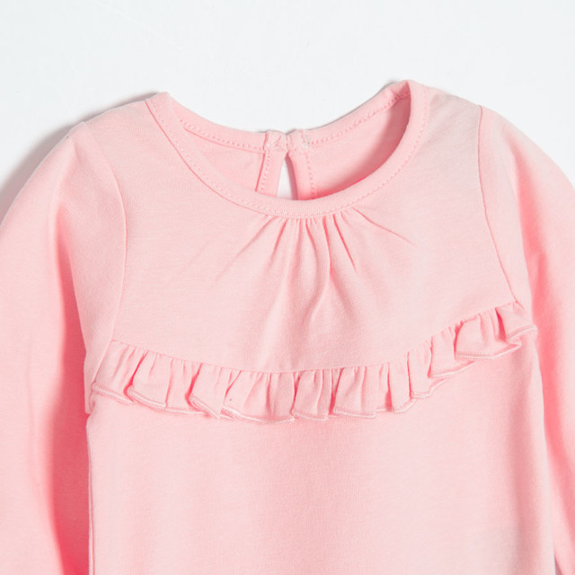 Боди с дълъг ръкав, цвят: Светло розов