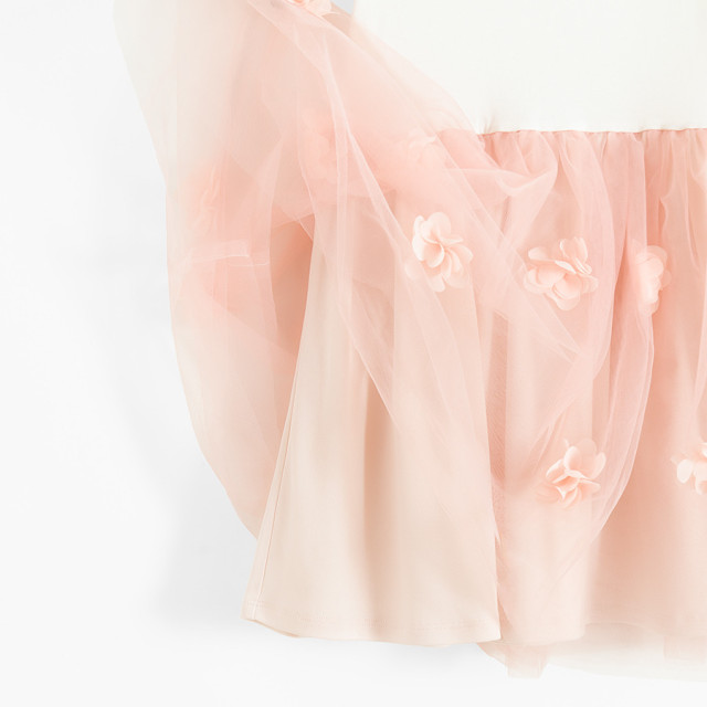 Рокля с къс ръкав, цвят: Розов