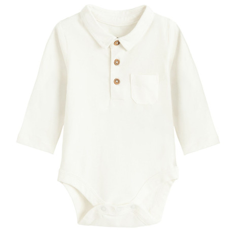 Боди с дълъг ръкав, цвят: Бял