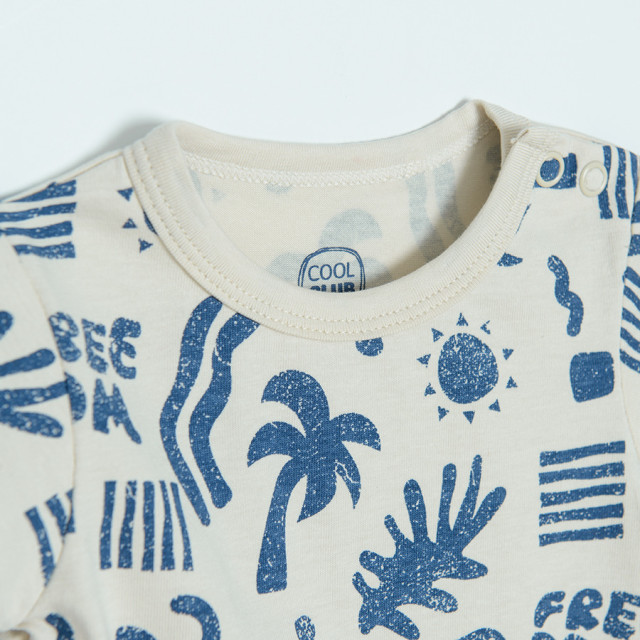 Боди с къс ръкав, цвят: Светло бежово