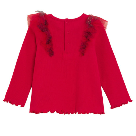 Блуза с дълъг ръкав, цвят: Червен