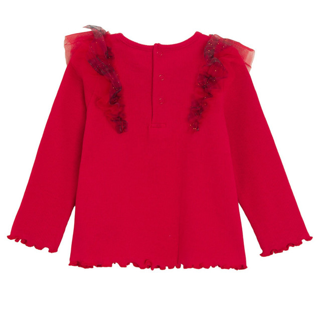 Блуза с дълъг ръкав, цвят: Червен