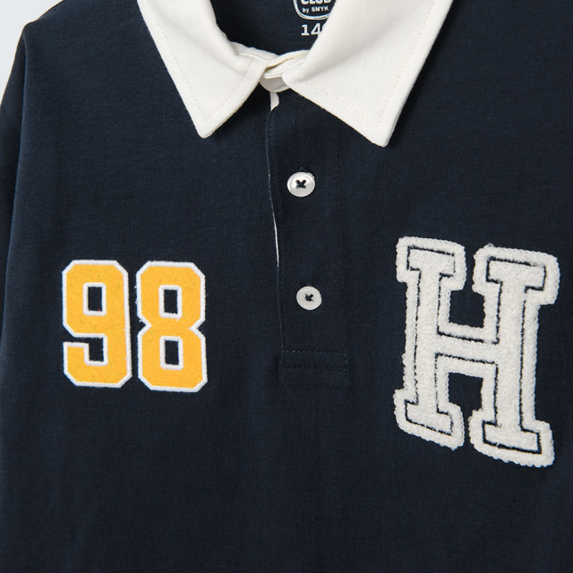 Тениска ПОЛО с дълъг ръкав, цвят: Морско син