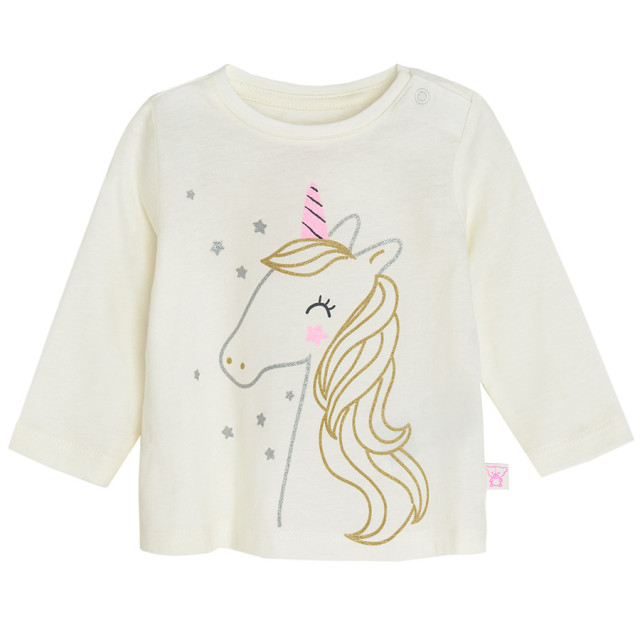 Тениска с дълъг ръкав, цвят: Кремав