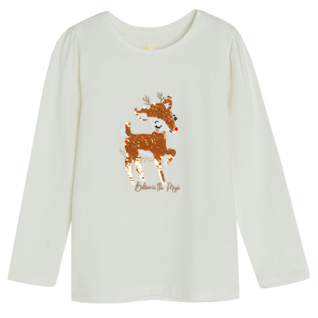 Блуза с дълъг ръкав, цвят: Кремав