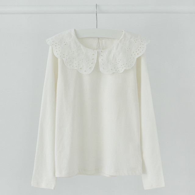 Блуза с дълъг ръкав, цвят: Бял