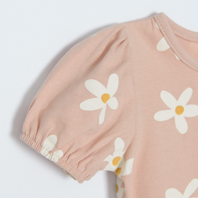 Боди с къс ръкав, цвят: Светло розов