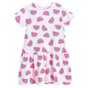 Рокля с къс ръкав, цвят: Розов