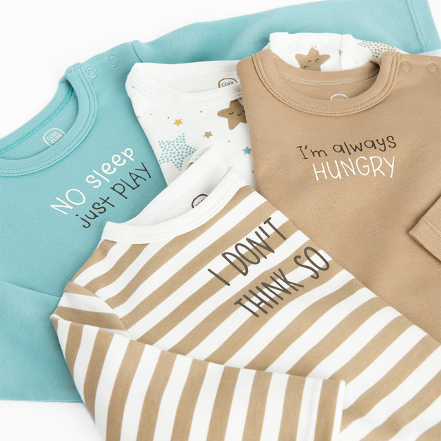 Боди с дълъг ръкав 4бр., цвят: Микс