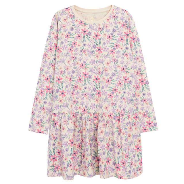 Рокля с дълъг ръкав, цвят: Бежов