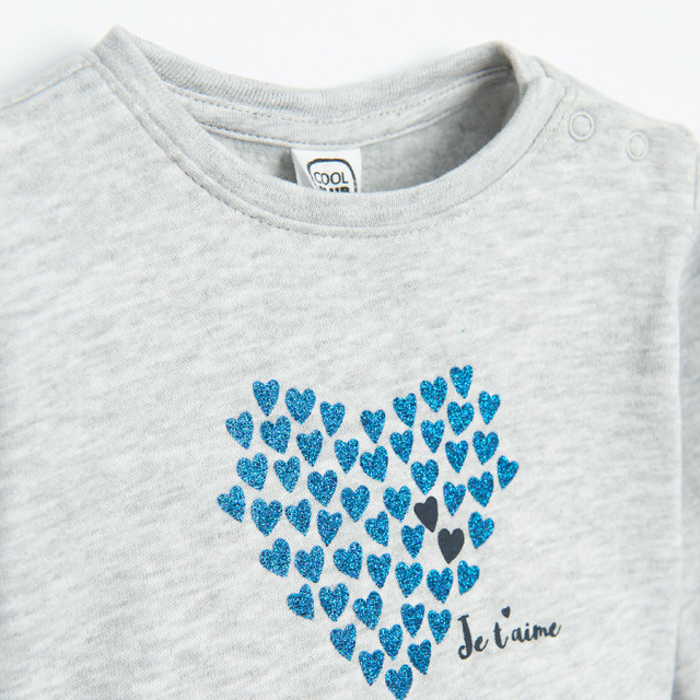 Рокля с дълъг ръкав, цвят: Сив меланж