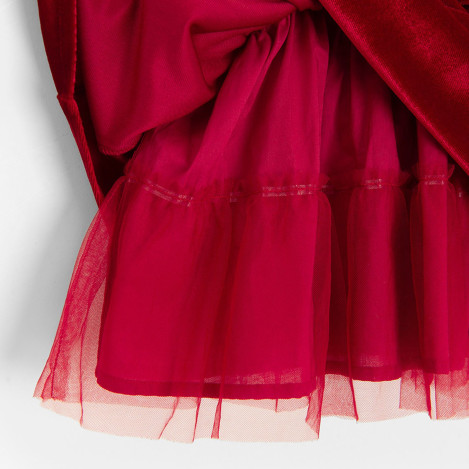 Рокля с къс ръкав, цвят: Червен