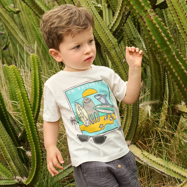 Тениска с къс ръкав, цвят: Бял