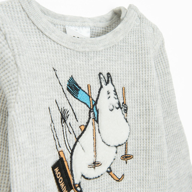 Боди с дълъг ръкав MOOMINS, цвят: Сив