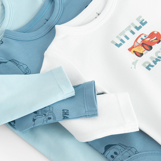 Боди с дълъг ръкав 3бр. CARS, цвят: Микс