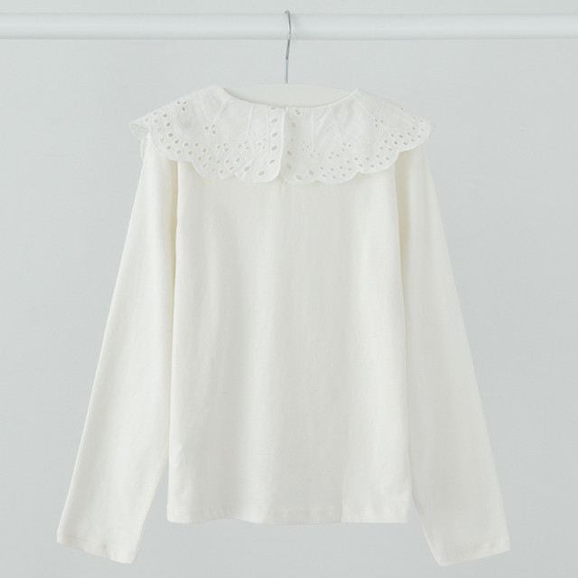 Блуза с дълъг ръкав, цвят: Бял