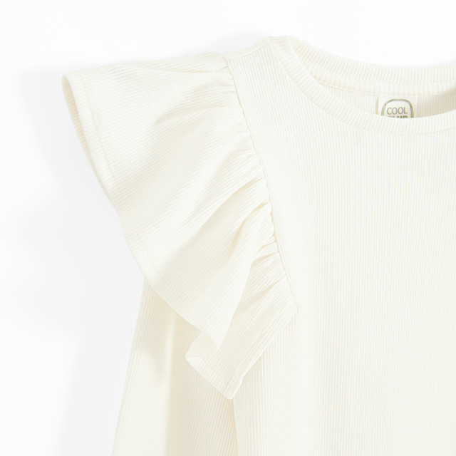 Блуза с дълъг ръкав, цвят: Бял