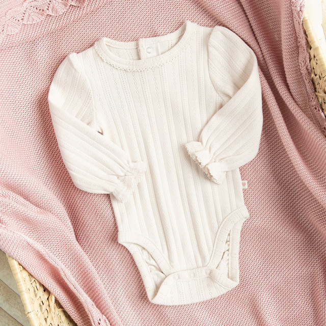 Боди с дълъг ръкав, цвят: Бежов