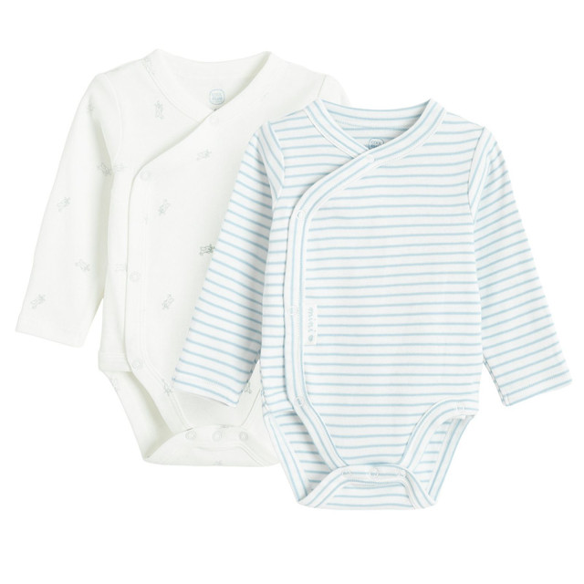 Боди с дълъг ръкав 2бр., цвят: Бял