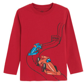 Тениска с дълъг ръкав, цвят: Червен