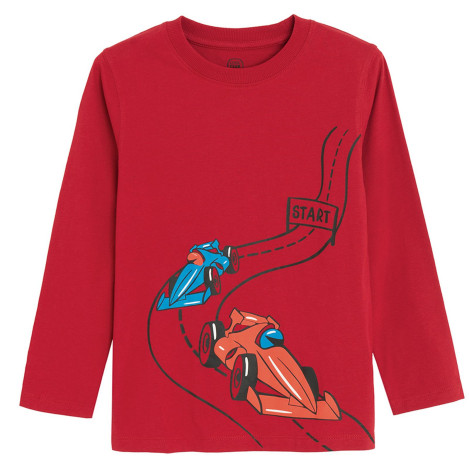 Тениска с дълъг ръкав, цвят: Червен