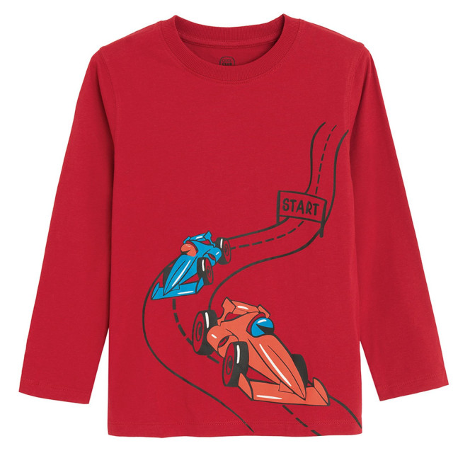 Тениска с дълъг ръкав, цвят: Червен