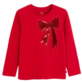 Тениска с дълъг ръкав, цвят: Червен