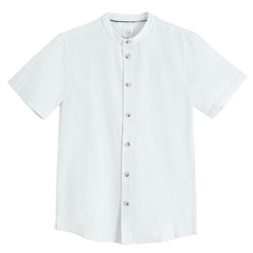 Риза с къс ръкав, цвят: Бял