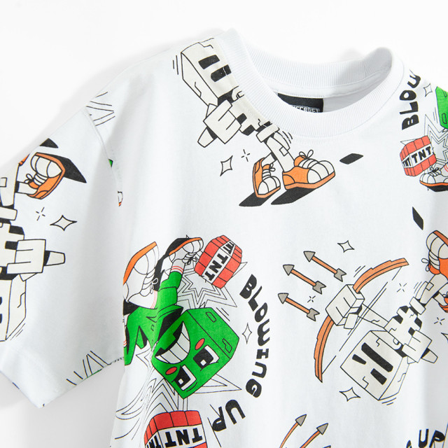 Тениска с къс ръкав MINECRAFT, цвят: Сив