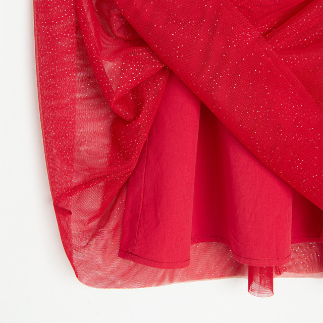 Рокля с къс ръкав, цвят: Червен